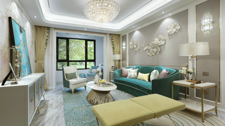 特變世紀(jì)廣場(chǎng)兩室兩廳一衛(wèi)裝修效果圖