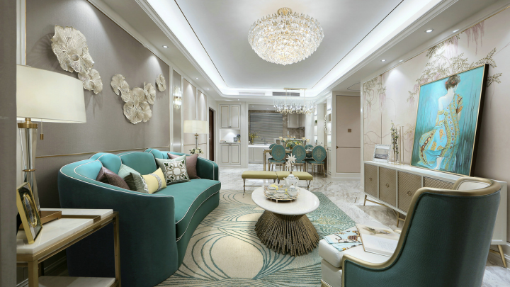 特變世紀廣場兩室兩廳一衛(wèi)裝修效果圖