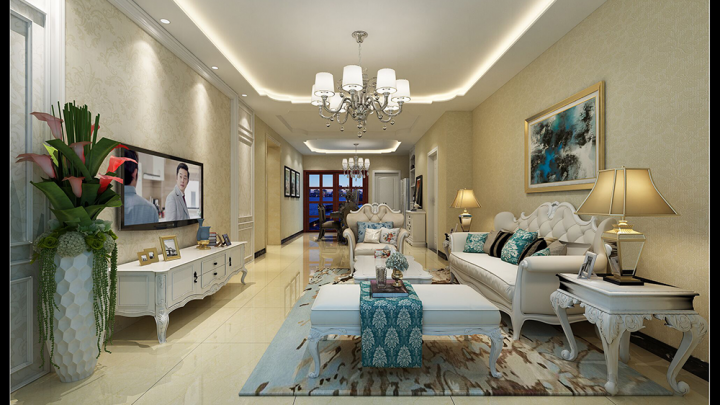 晨光綠景三室兩廳一衛(wèi)裝修案例